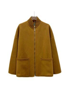Loro Piana Dark Brown Cashmere Zip-Up Jacket